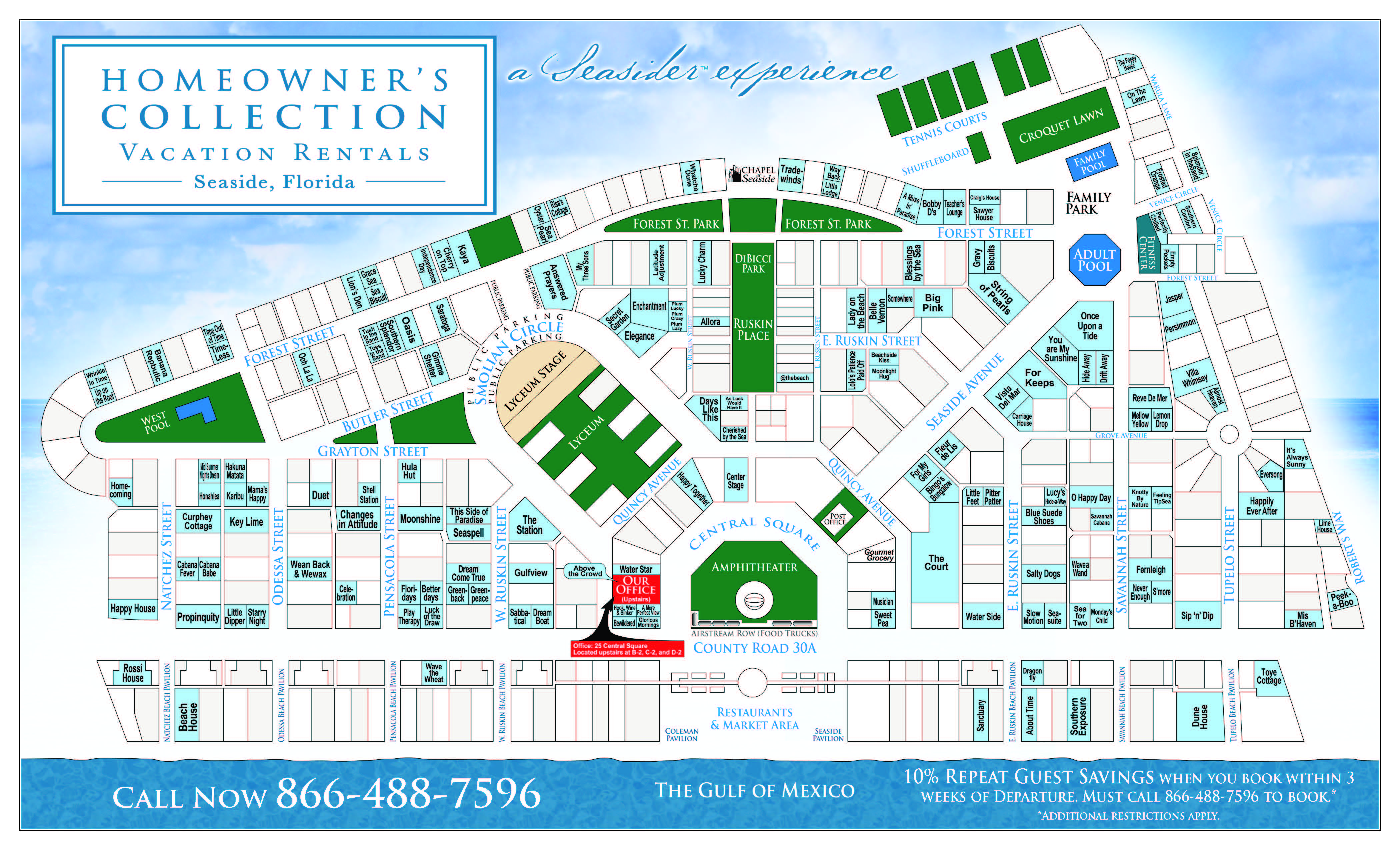 Seaside Florida Cottage Map