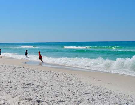 Kids playing on beach