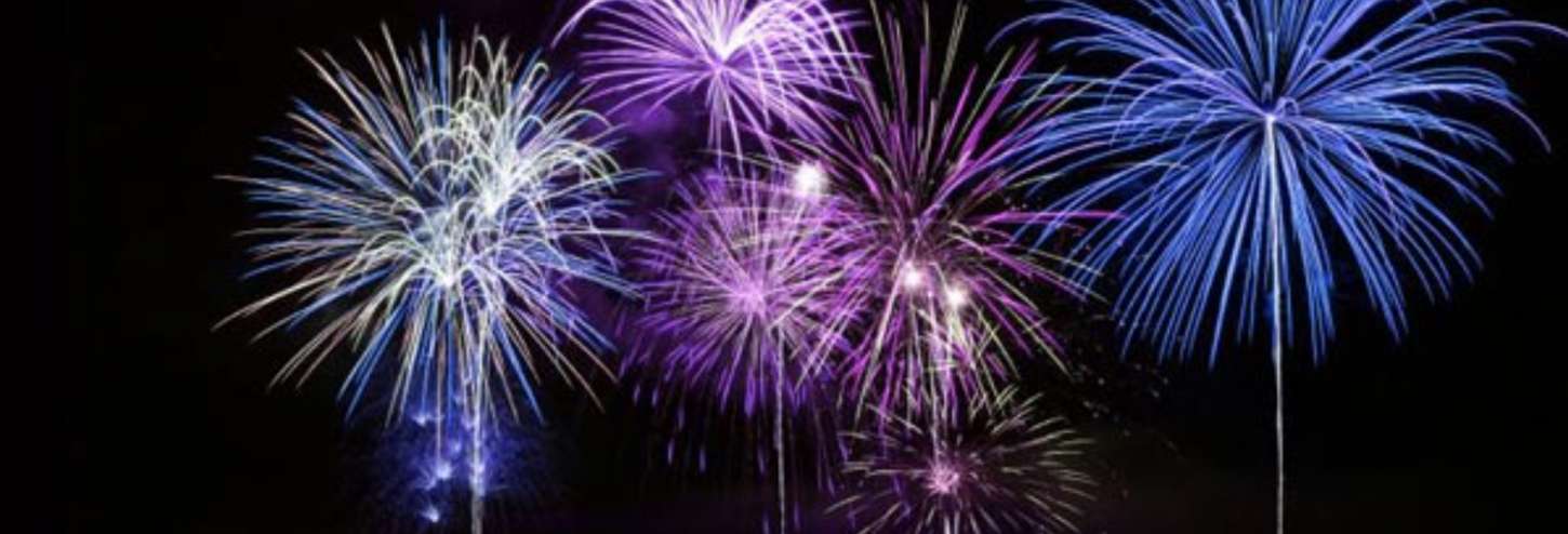 Fireworks over the Gulf for New Year's Eve in Seaside, FL