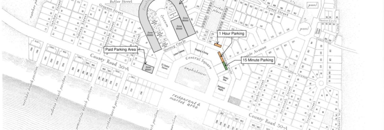 Seaside, FL Paid Parking Map